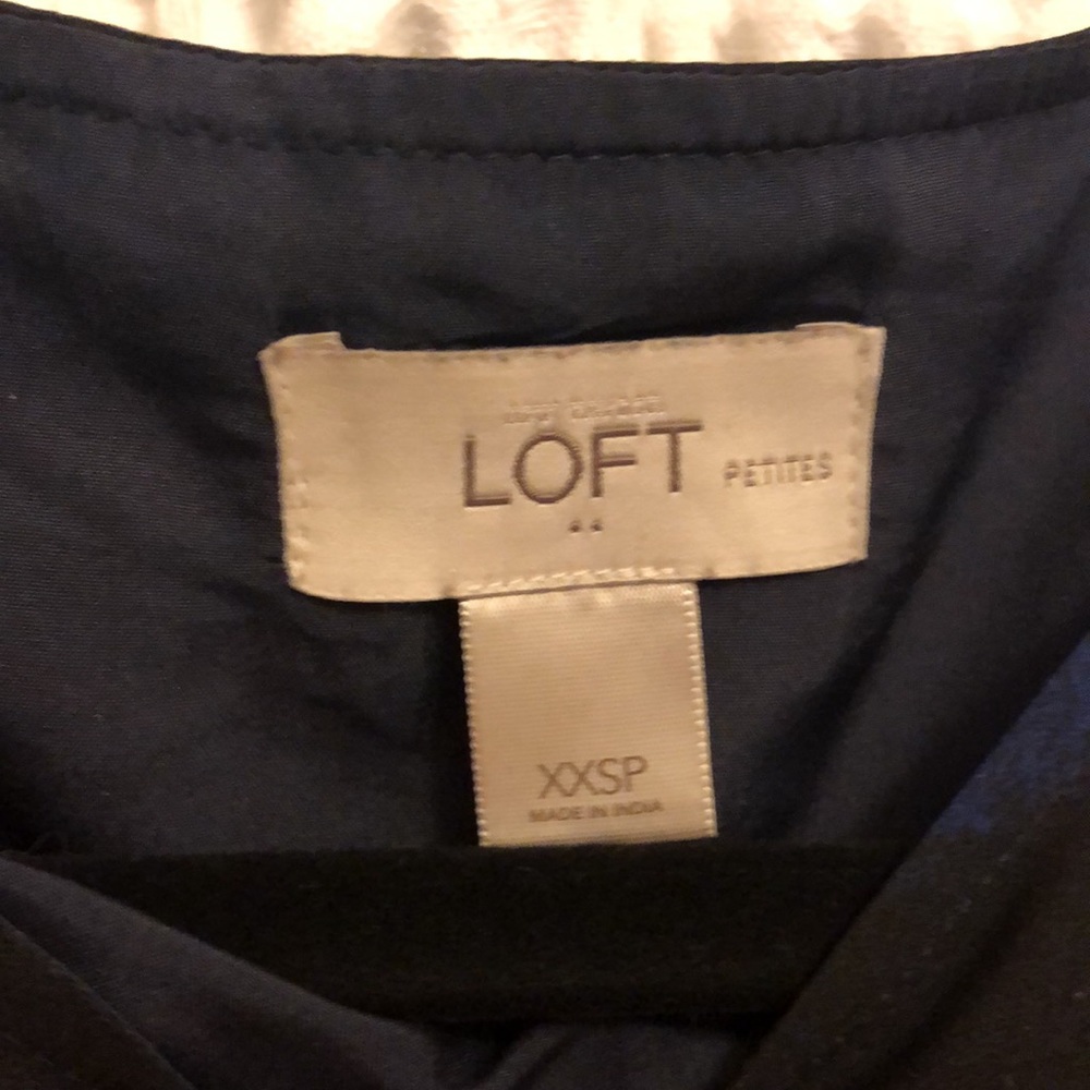 3 for $10 🌺 LOFT Striped Cinched Elastic Waist Cap Sleeve Petite Dress - XXSP - Picture 4 of 9